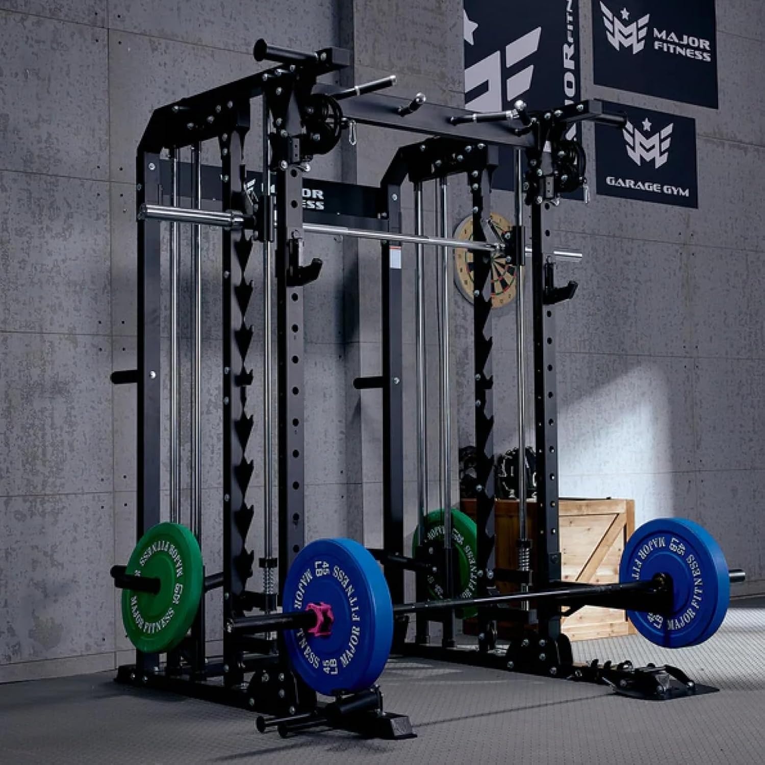 New Major Fitness All-in-One B52 Standard Home Gym Smith Machine | Plate Loaded Functional Trainer | Squat Rack - FREE SHIPPING! Strength System