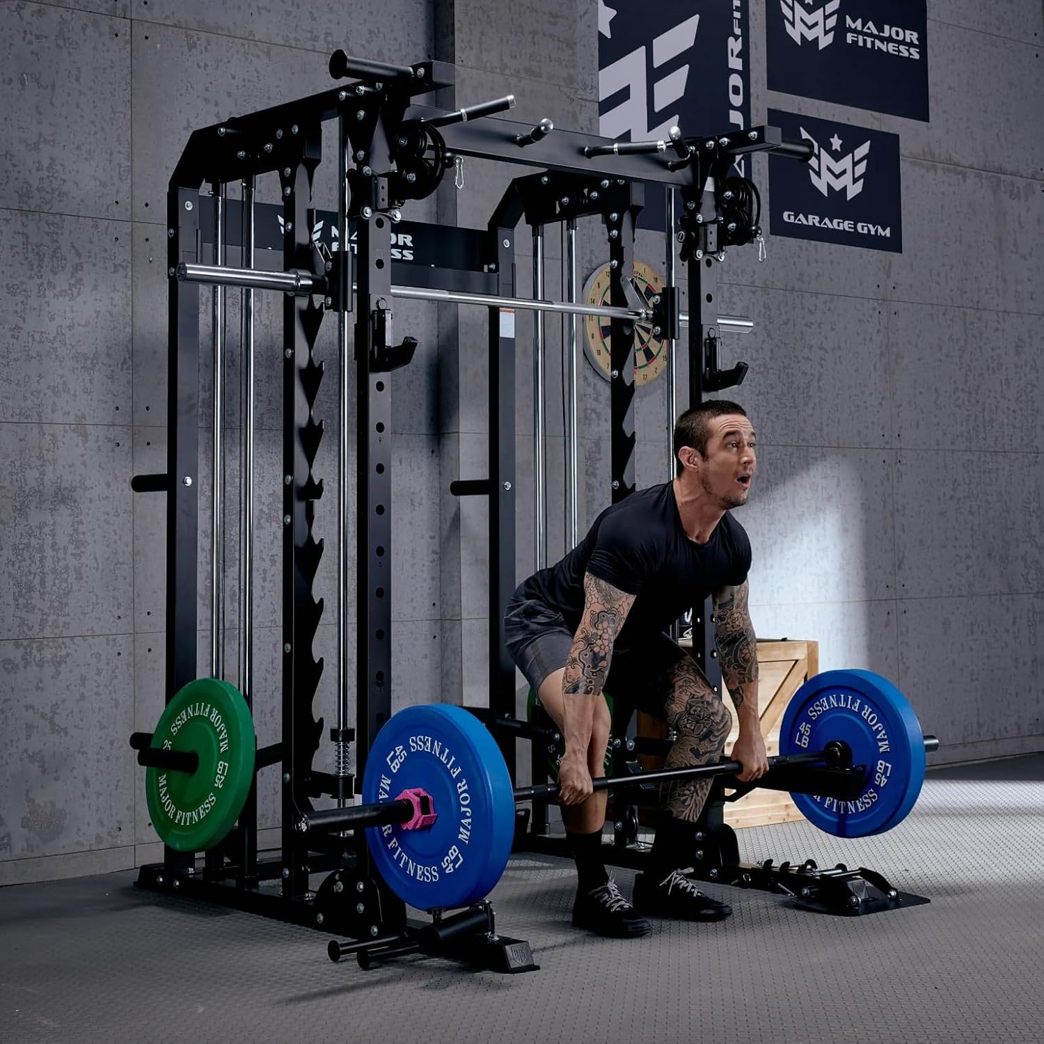 New Major Fitness All-in-One B52 Standard Home Gym Smith Machine | Plate Loaded Functional Trainer | Squat Rack - FREE SHIPPING! Strength System