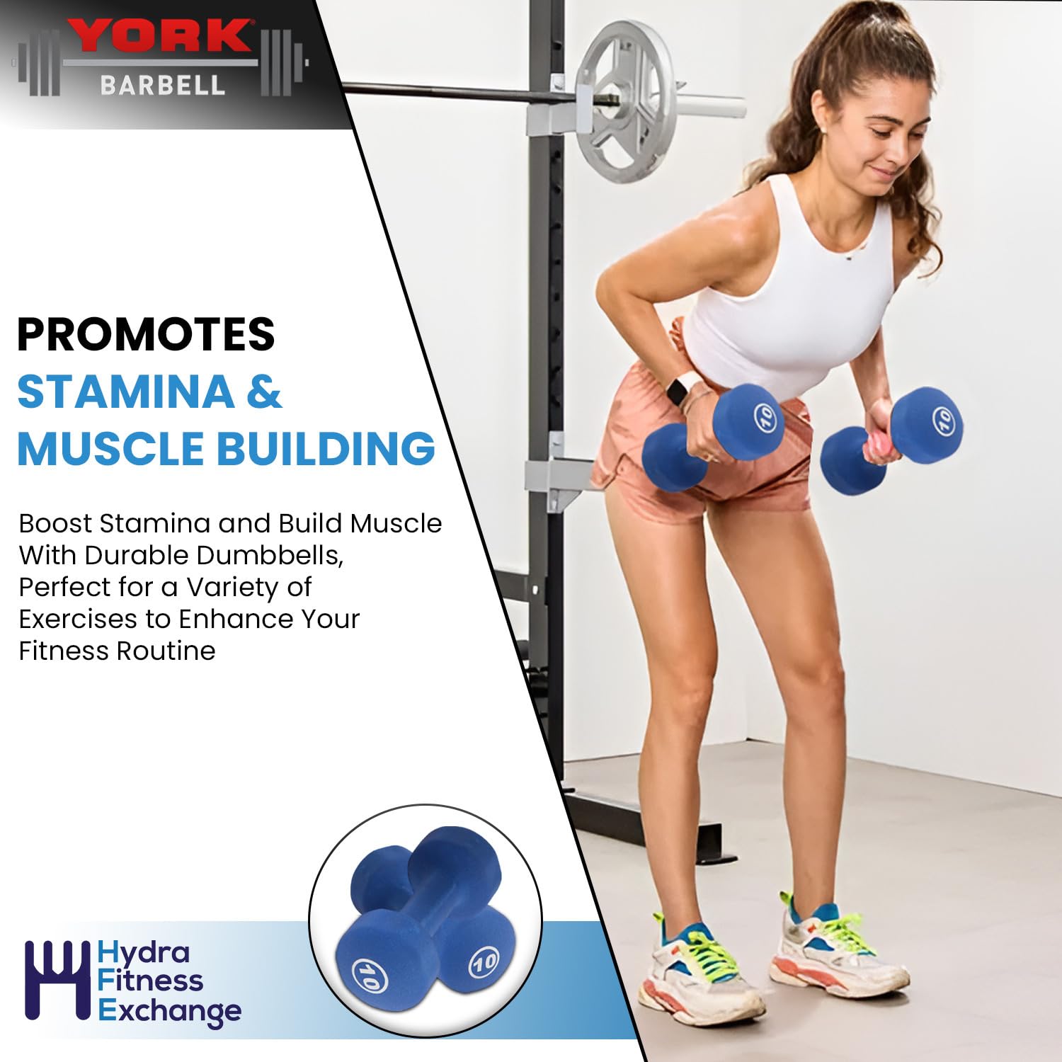 New York Barbell 10 lb Neoprene Fitbell Dumbbell Pair York Freeweight
