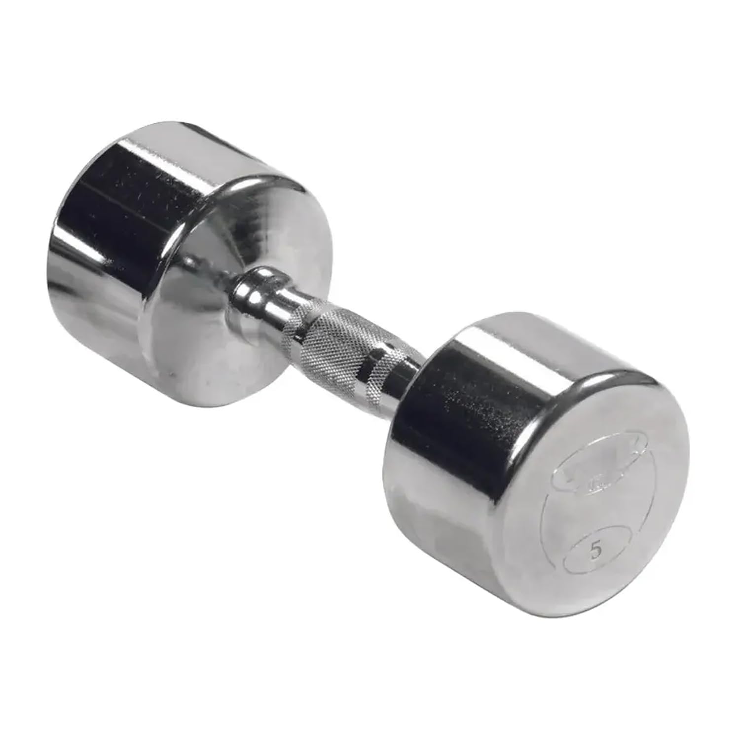 New York Barbell 5 lb Chrome Dumbbell w/ Ergo Grip - Solid Steel York Freeweight