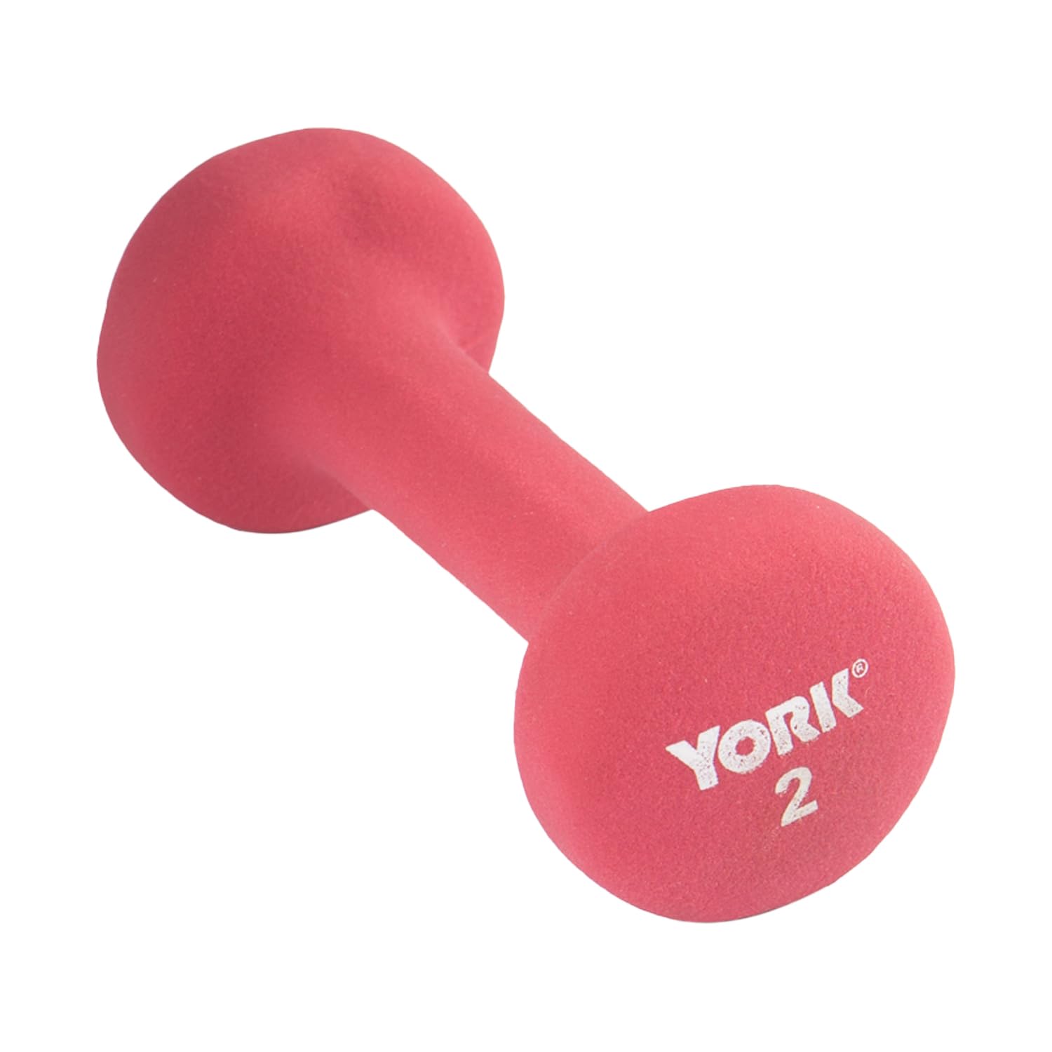 New York Barbell 2lb Neoprene Fitbell Dumbbell (Single) Anti-Roll Anti-Slip Red York Freeweight