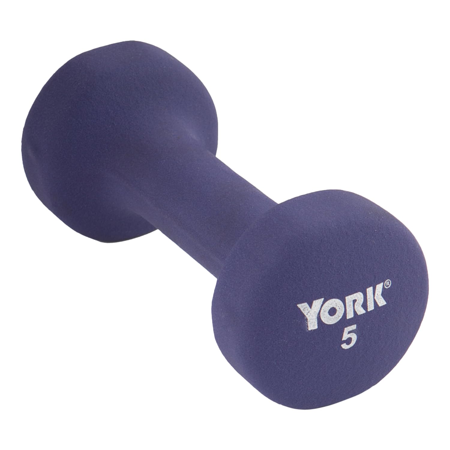 New York Barbell 5lb Neoprene Fitbell Dumbbell (Single) Anti-Roll Anti-Slip Purple York Freeweight