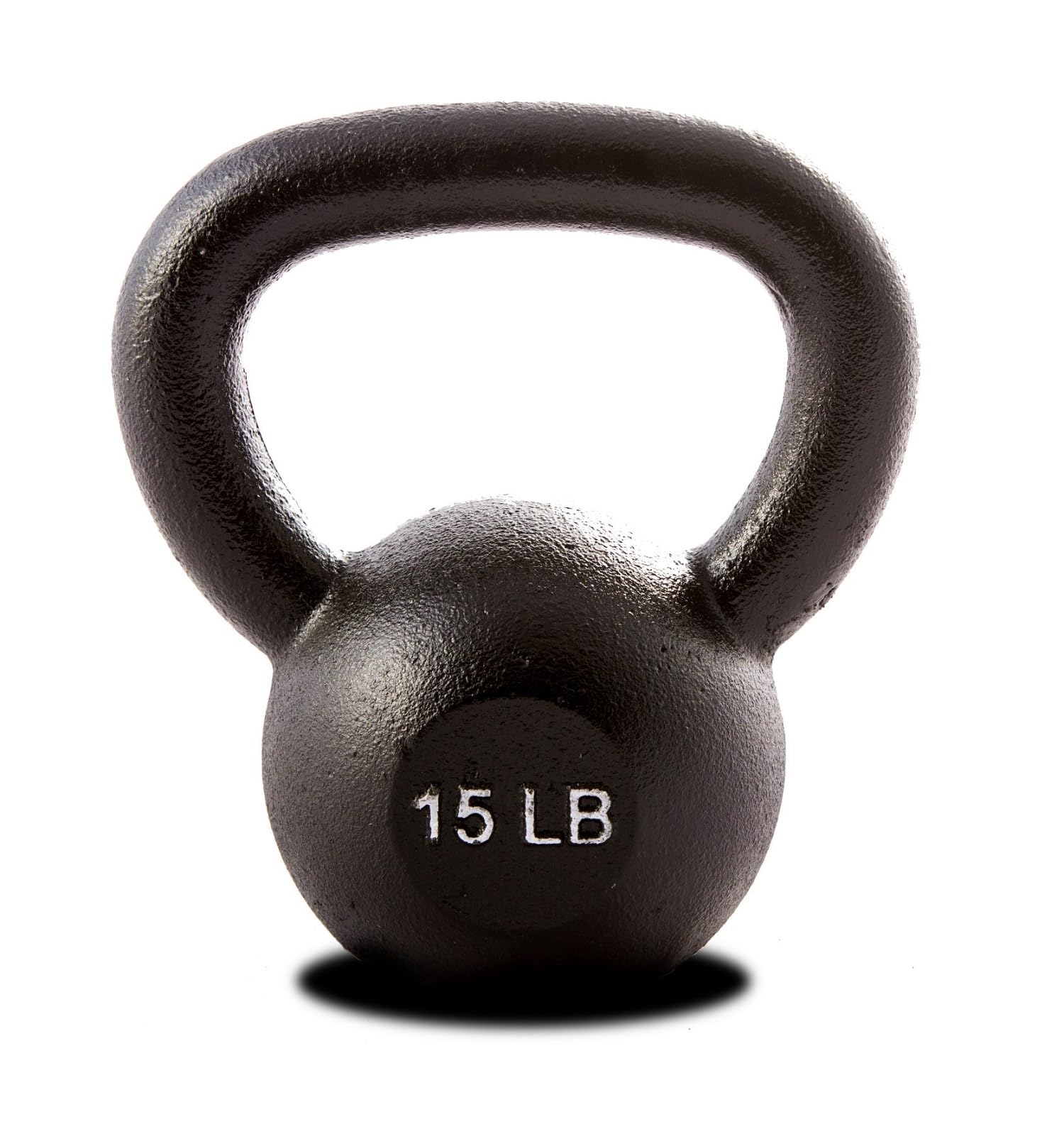 Barbell 15LB Cast Iron Kettlebell Matte Black | Strength & CrossFit Training