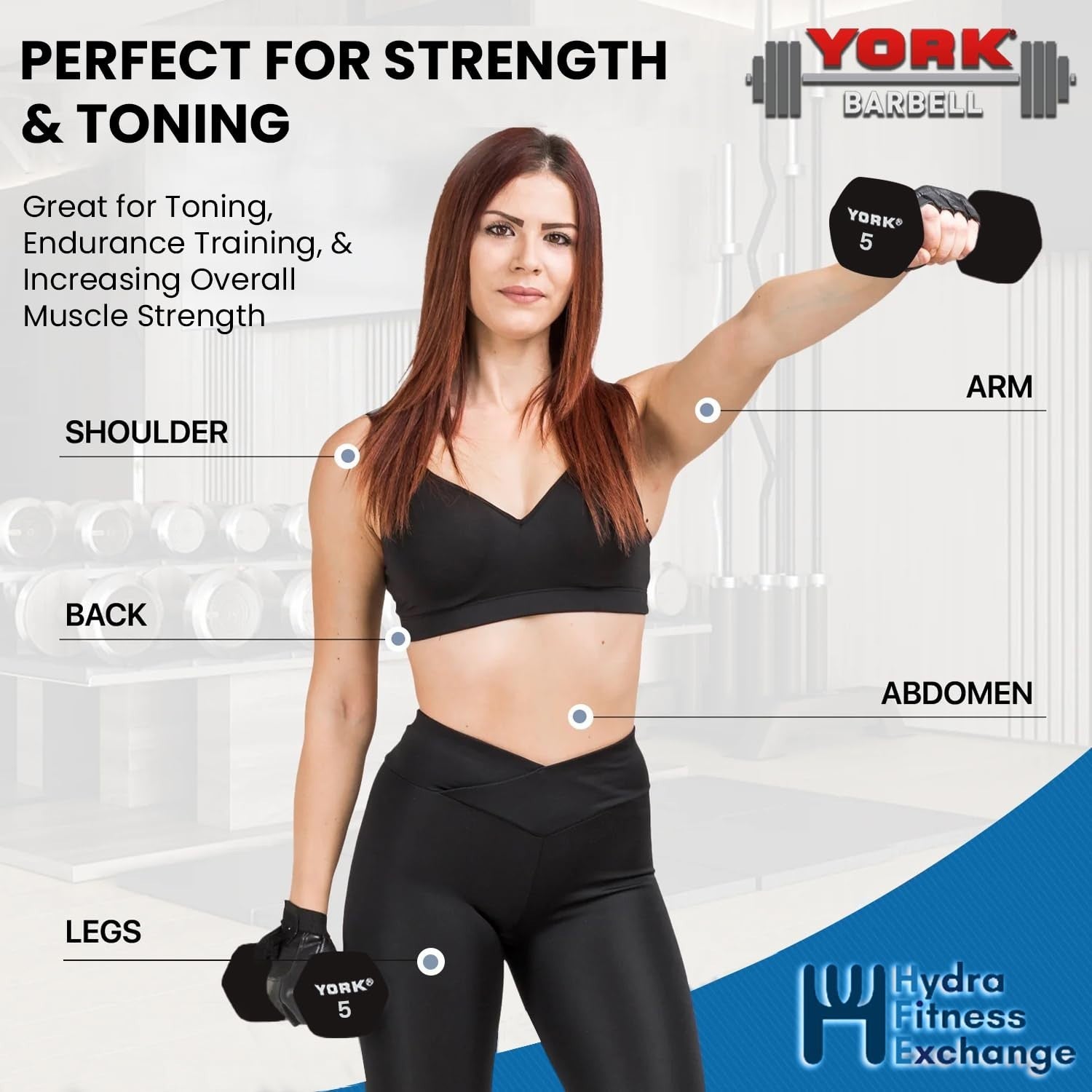 New York Barbell 1LB Neoprene Hex Dumbbells (2-Pack) | Ergo Handle, Durable Grip York Freeweight