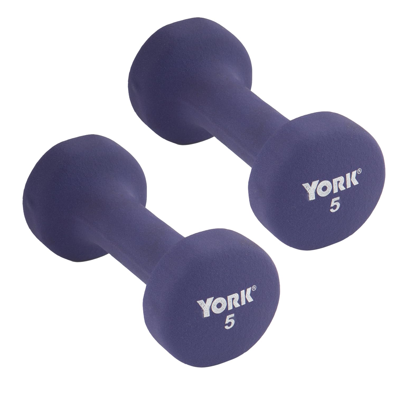 Barbell 5LB Neoprene Dumbbells (Pair), Anti-Slip Anti-Roll Fitbell Weights &ndash; Purple