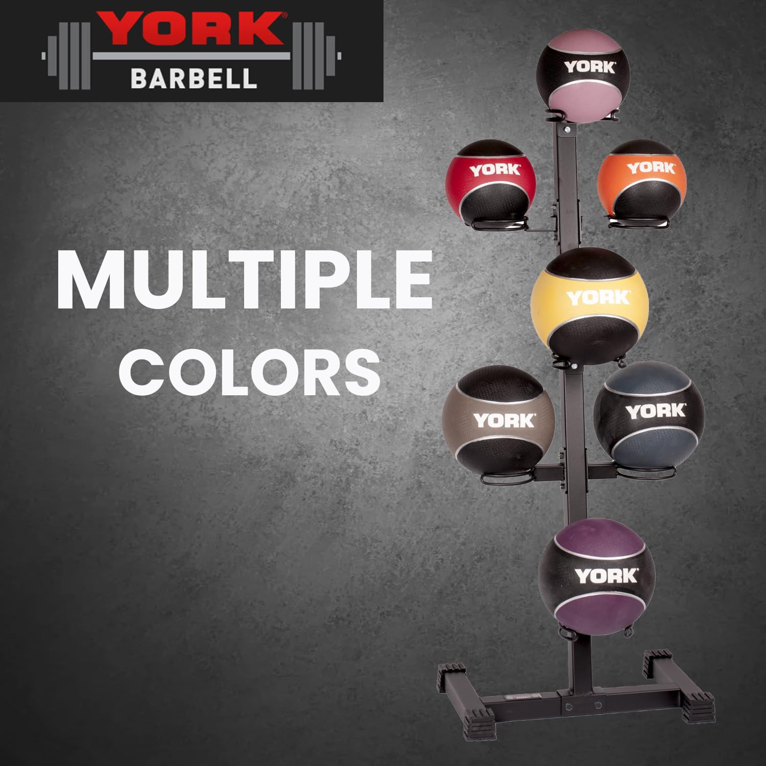 New York 14lb 2-Tone Medicine Ball (Brown) &ndash; Non-Slip Dual Grip York Freeweight