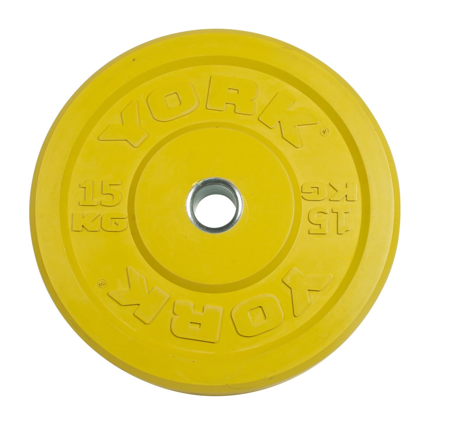 New York Barbell Yellow 15KG Bumper Plate &ndash; 2&rdquo; Olympic Rubber Training Plate York Freeweight