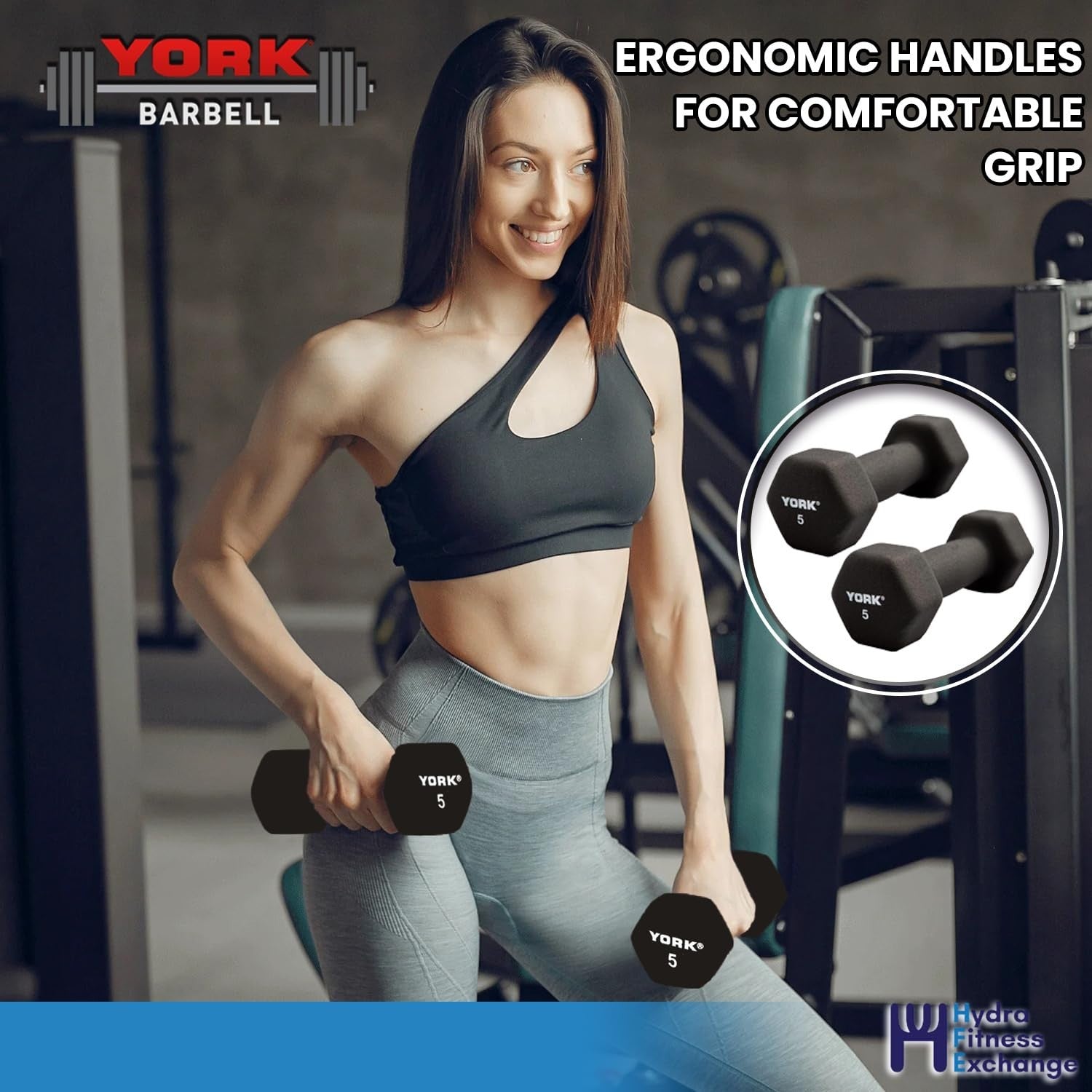 New York Barbell Neoprene Hex Dumbbells 8lb Pair York Freeweight