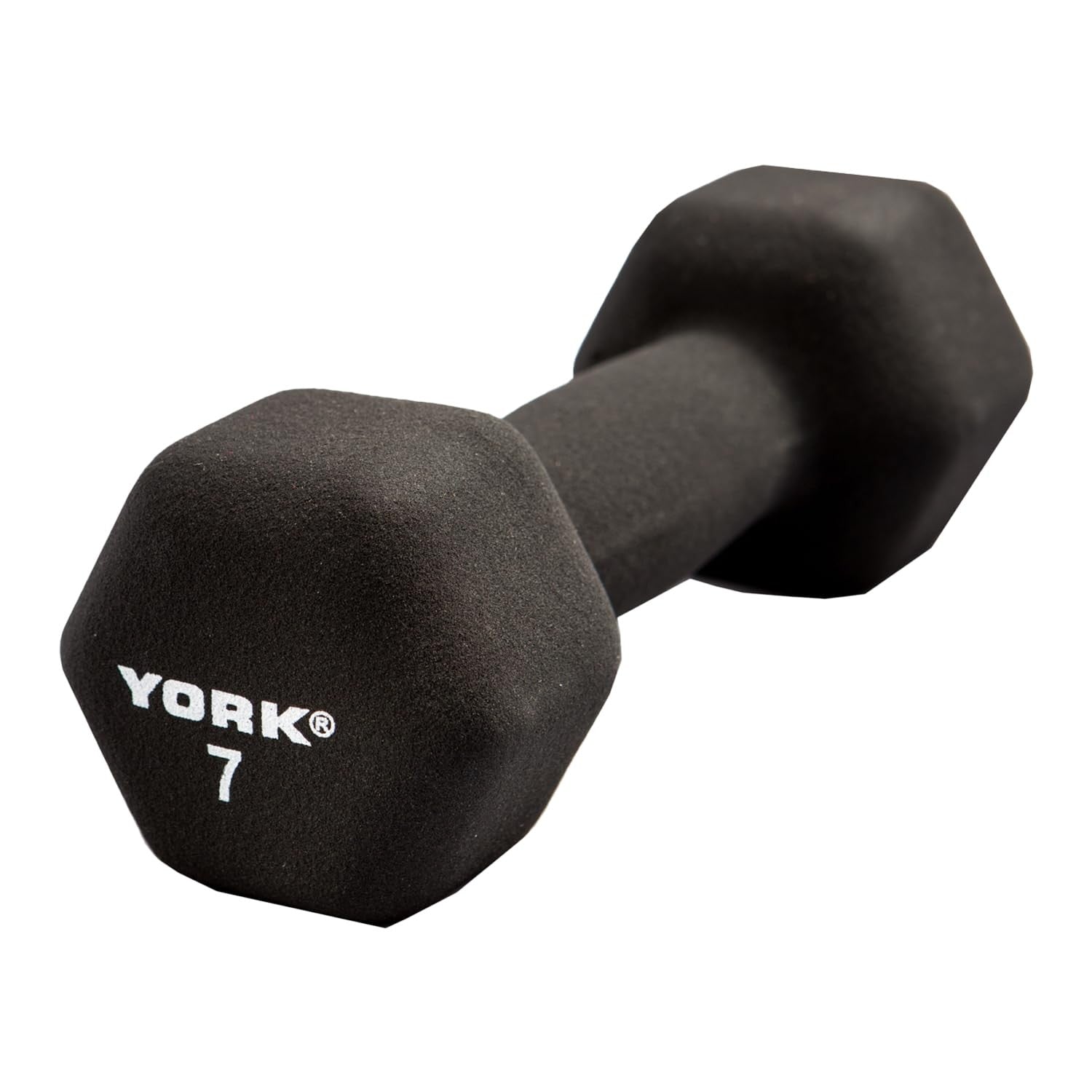 New York Barbell 7lb Neoprene Hex Dumbbell with Ergo Handle &ndash; Single York Freeweight