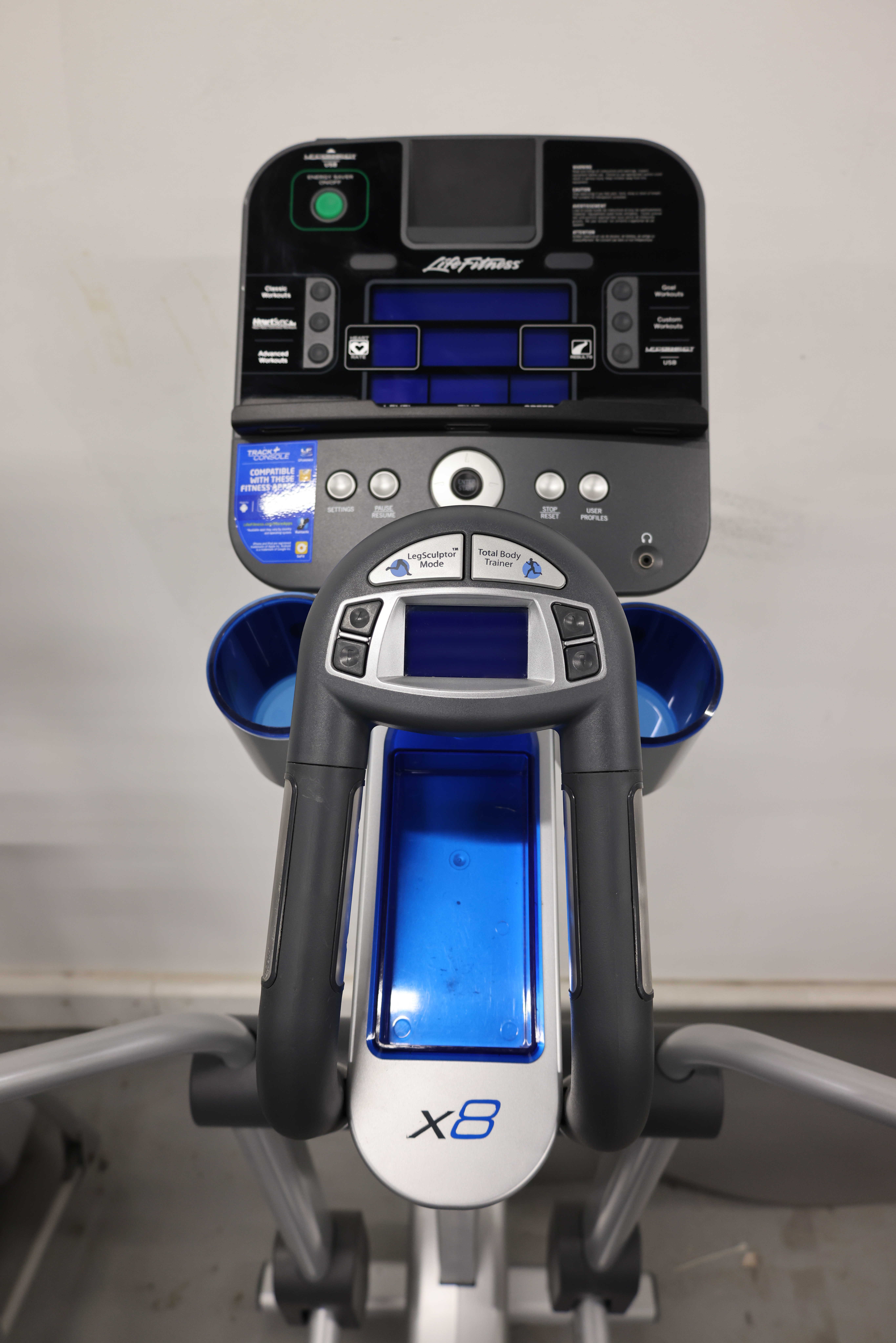 Used Life Fitness X8 with Track + Console Adjustable Stride Elliptical