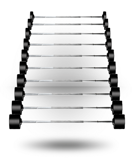 New York Rubber Fixed Pro Straight Barbell Set 20&ndash;110 lb York Freeweight