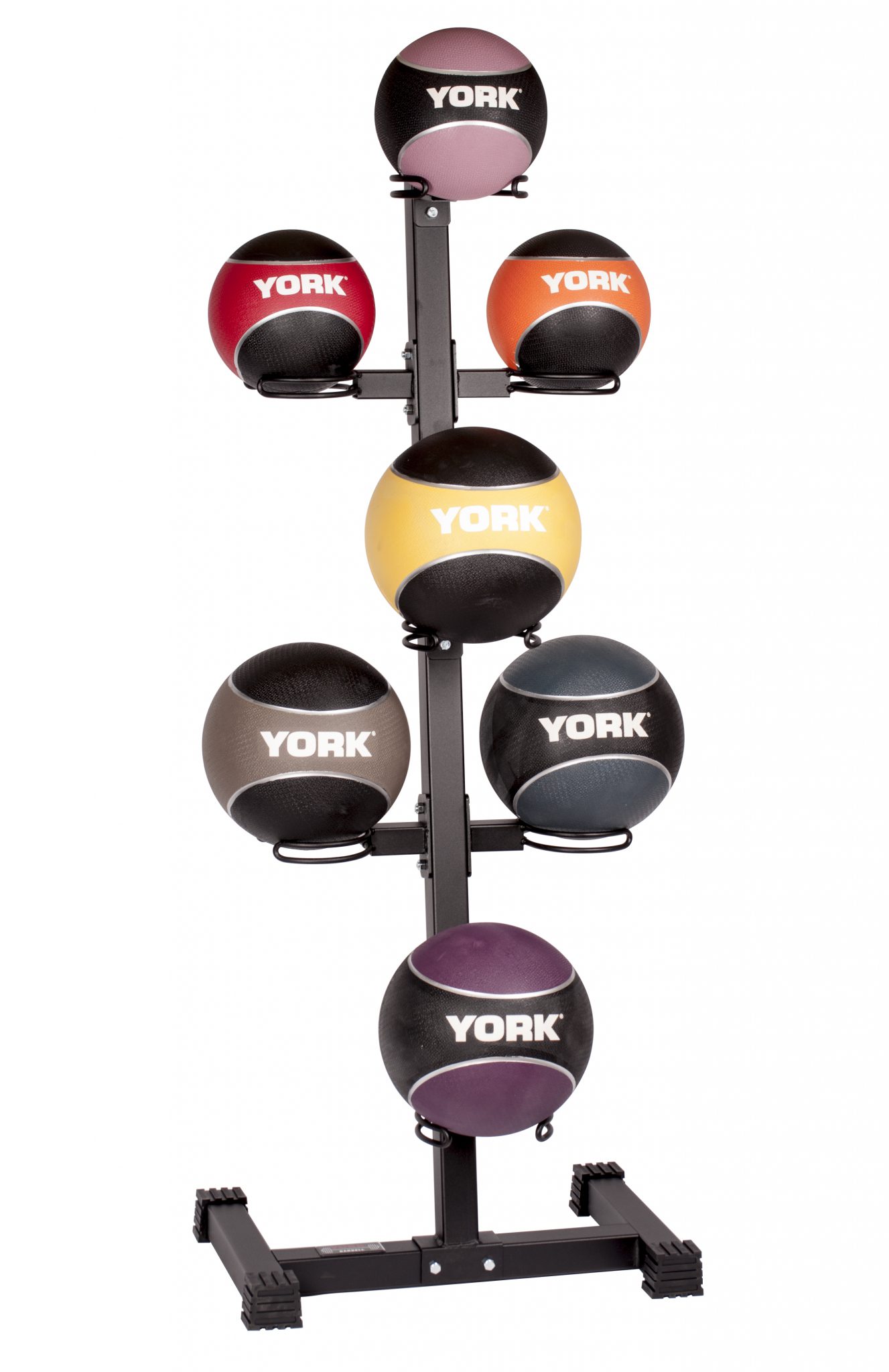 New York 7 Ball Vertical Medicine Ball Storage Rack &ndash; Space Saving Gym Organizer York Freeweight