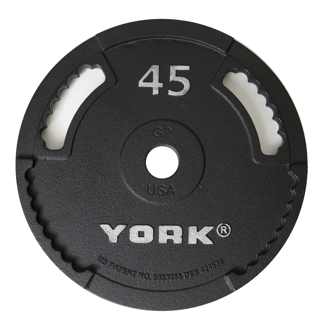 New York 2&Prime; G-2 Cast Iron Olympic Weight Plate 45 lb York Freeweight