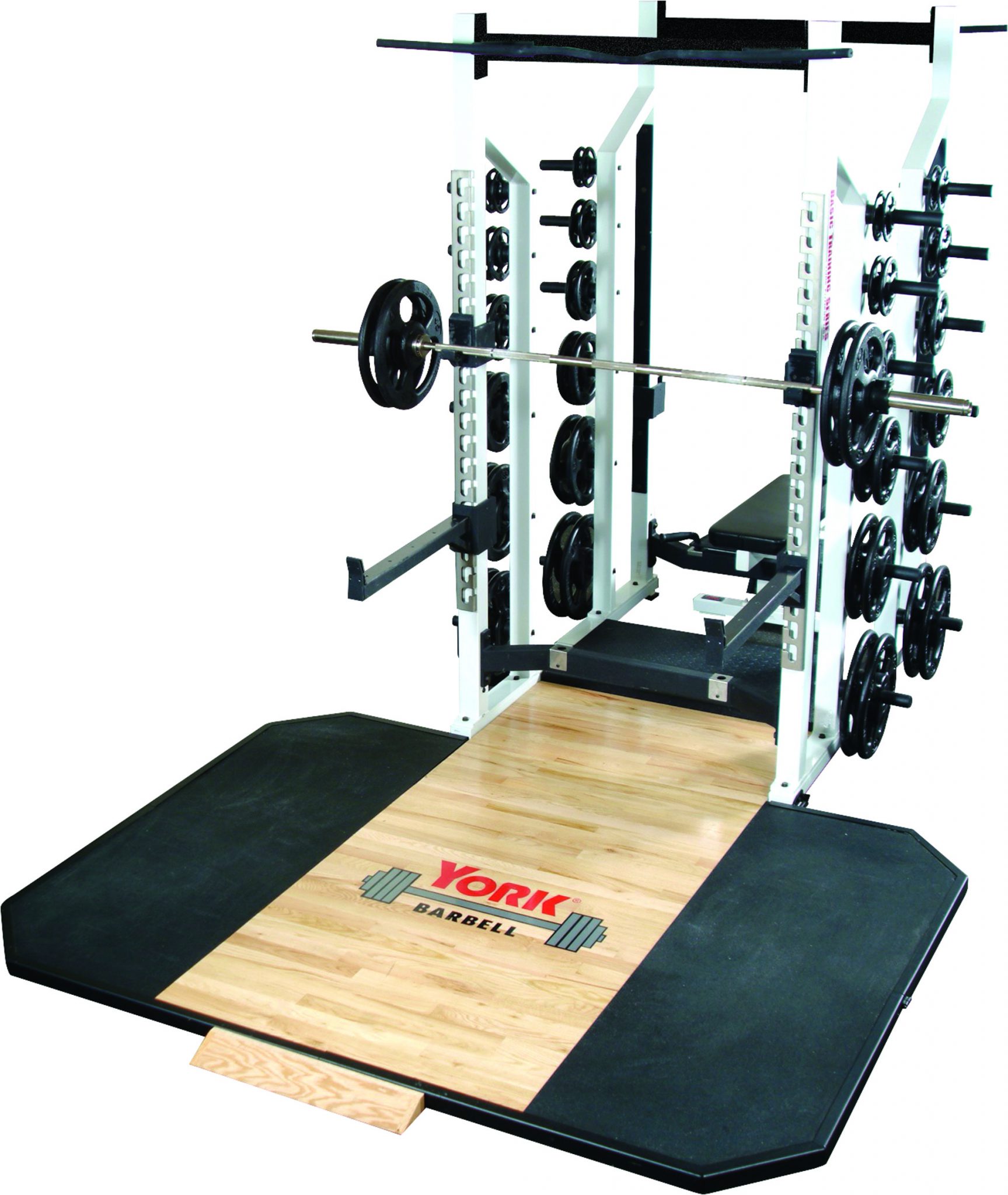 New York STS Double Half Rack &ndash; Commercial Half Rack with Pull-Up Bar & Plate Storage York Freeweight