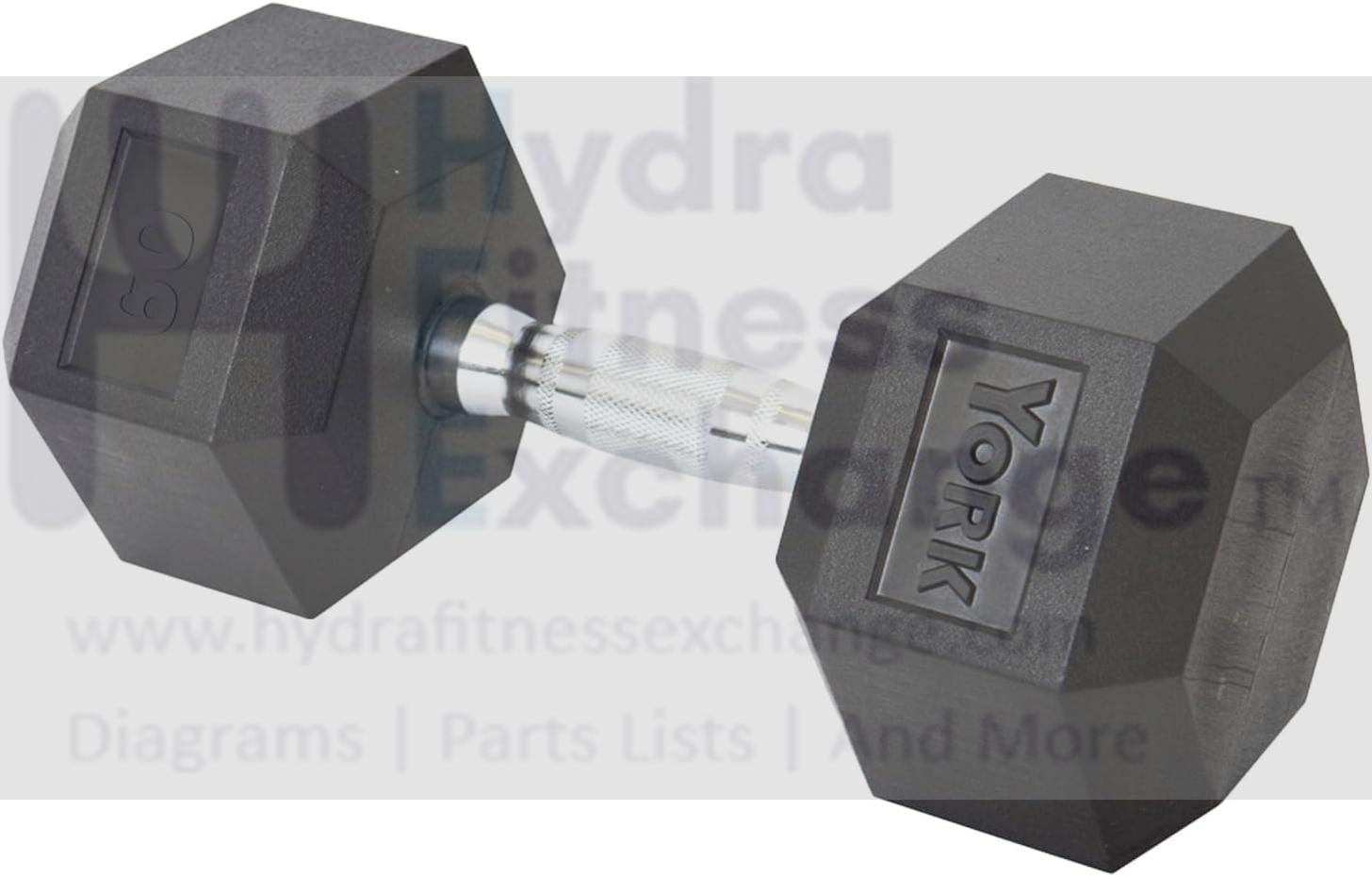 New York Rubber Hex Dumbbell 60lb York Freeweight